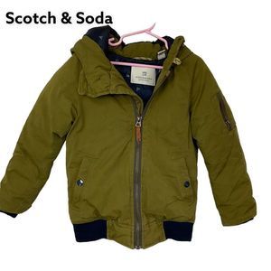 Scotch & Soda Scotch Shrunk olive green hooded puffer coat 6